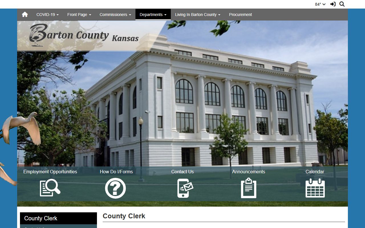 Barton County Clerk of the District Court county clerk contact source