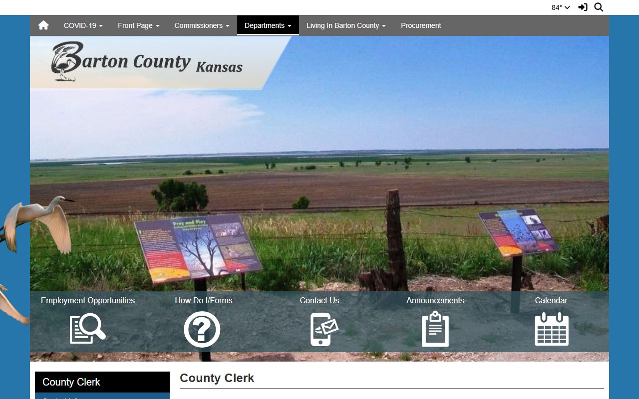 Barton County Clerk of the District Court county clerk duties distinction