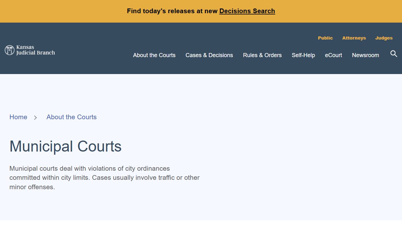 Barton County court records Kansas municipal courts access