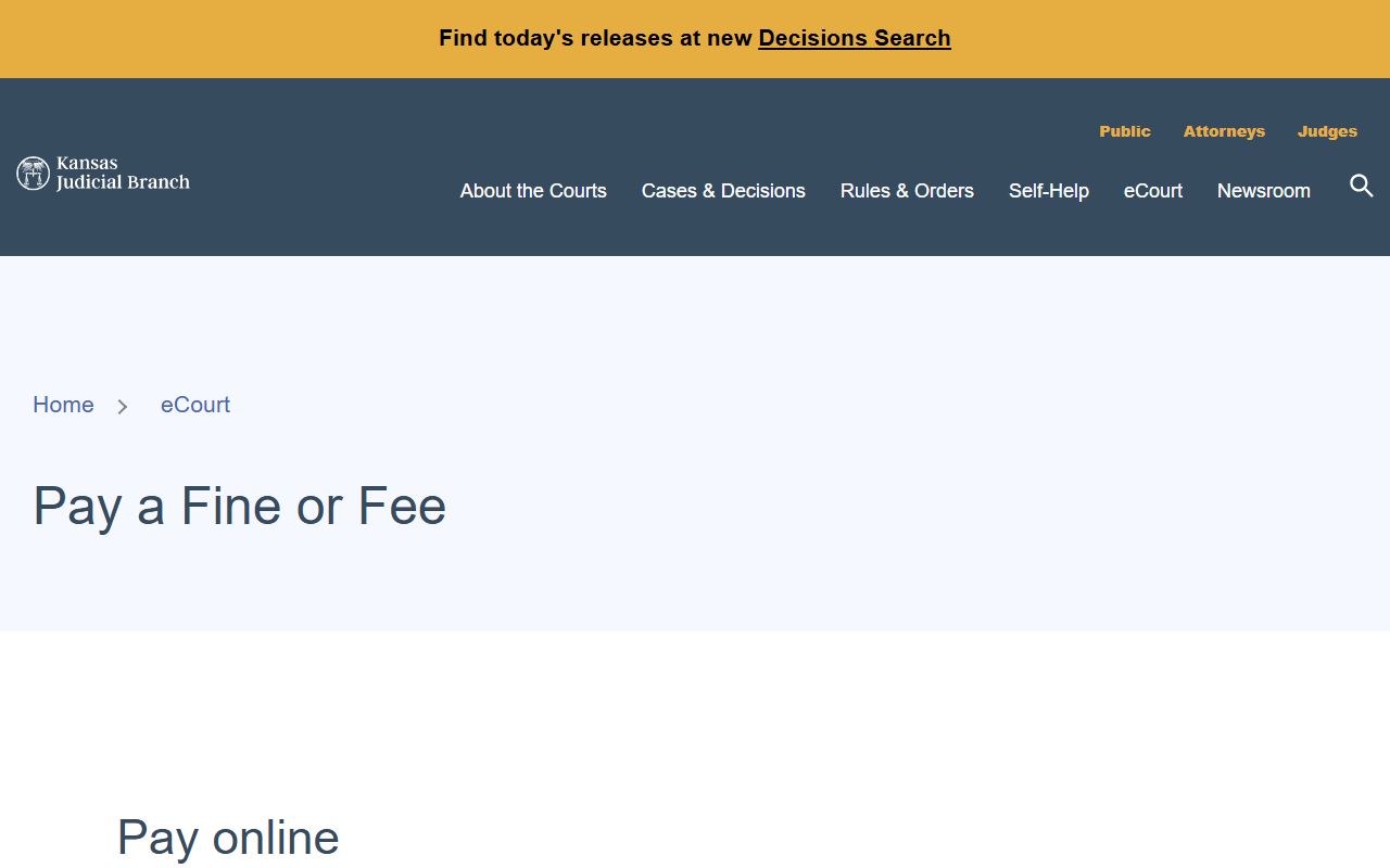 Barton County court records Kansas pay a fine or fee access