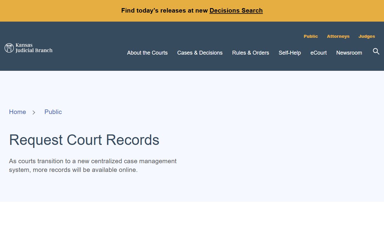 Barton County court records Kansas court records request page