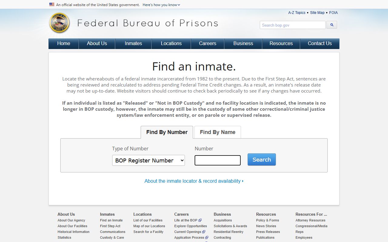 Barton County inmate records Federal Bureau of Prisons locator