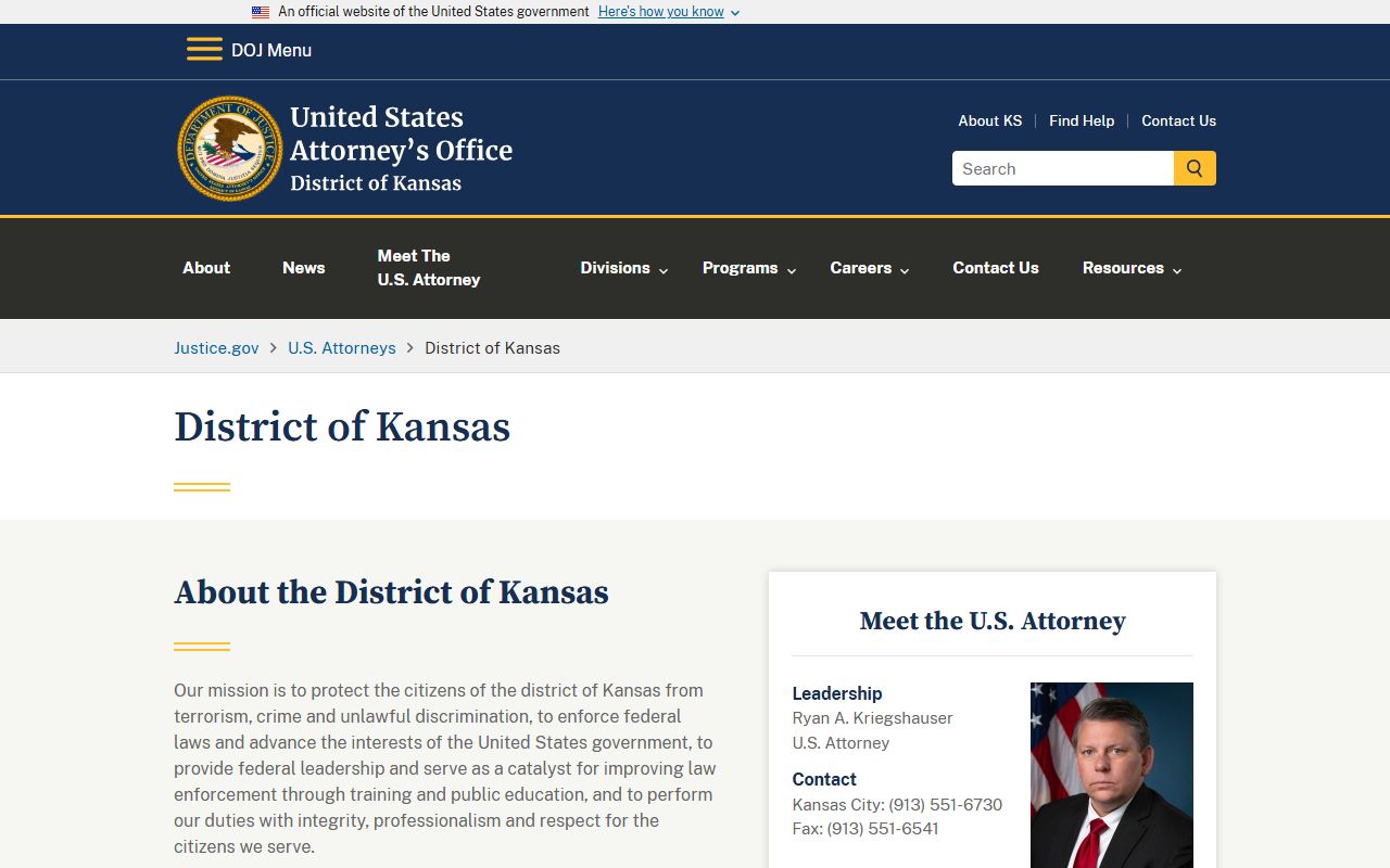 Barton County warrant records federal U.S. Attorney District of Kansas source